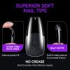 Gelike ec Medium Coffin Nail Tips: 240PCS Soft Gel Tips for Nail Extensions Coffin Shaped Full Cover Nail Tips Pre Etched - PMMA Resin Clear False Nails Press on Nails 10 Sizes, MEDIUM COFFIN view 4