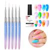 Makartt Clear Blooming Gel 15ml UV LED Nail Art Polish for Spreading Effect Marblle Bundle Nail Art Brushes Liner for Nails, 5pcs, 7/9/11/15/25mm, Easy Hold view 1