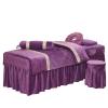 MIPOPS 4-Piece Massage Table Sheet Set, Premium Facial Bed Cover, Includes Massage Face Rest Cover, Massage Table Cover and Massage Fitted Sheet(Purple,190x80cm(75x31inch)) view 1