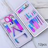 BONAD Toenail Clippers Professional Nail Cutter Pedicure Scissors Set Stainless Steel Eagle Hook Portable Manicure Nail Clipper Tool Set Nail Clipper Set (Color : 12pcs Pink) view 2