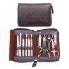 BONAD Toenail Clippers Manicure Set Professional Pedicure Set Nail Scissors Grooming Kit with Leather Travel Case Pedicure Tools Kit Grooming Kit Nail Clipper Set (Color : Purple) view 1