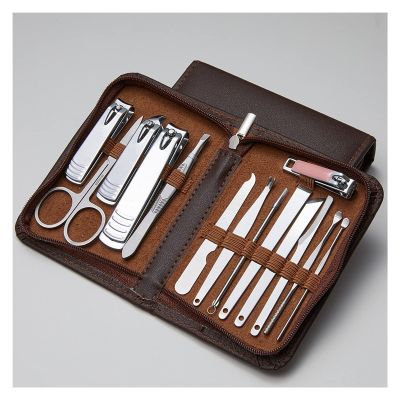 BONAD Toenail Clippers 20/14/10/6pcs Stainless Steel Nail Clippers Fingernail Toenail Nail Cutter Scissors Grooming Kit Pedicure Manicure Tools Nail Clipper Set (Color : A2 14Pcs)