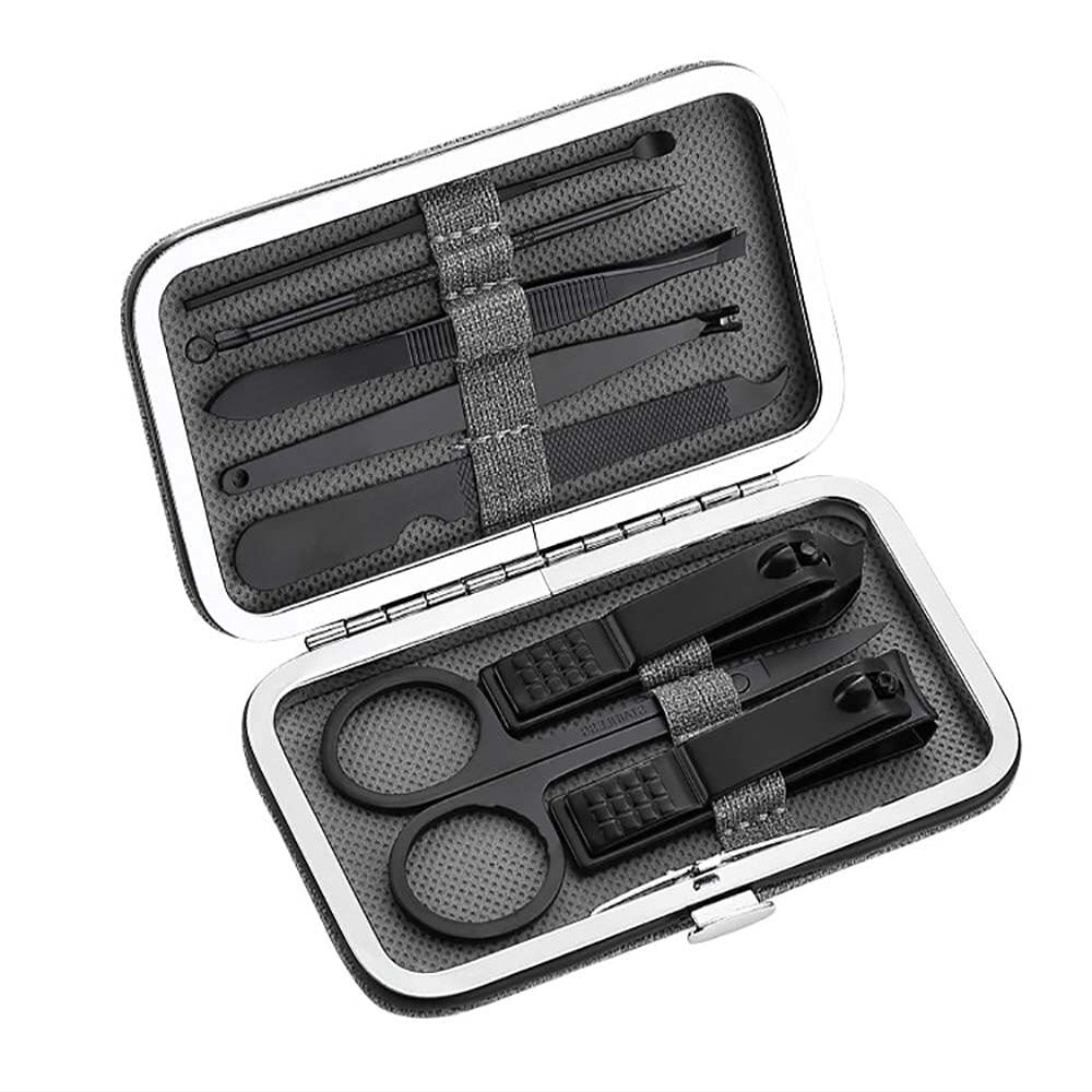 BONAD Toenail Clippers 8pcs Nail Clippers Set Portable Stainless Steel Professional Scissors Suit Nail Tools Box Trimmer Grooming Manicure Cutter Kits Nail Clipper Set