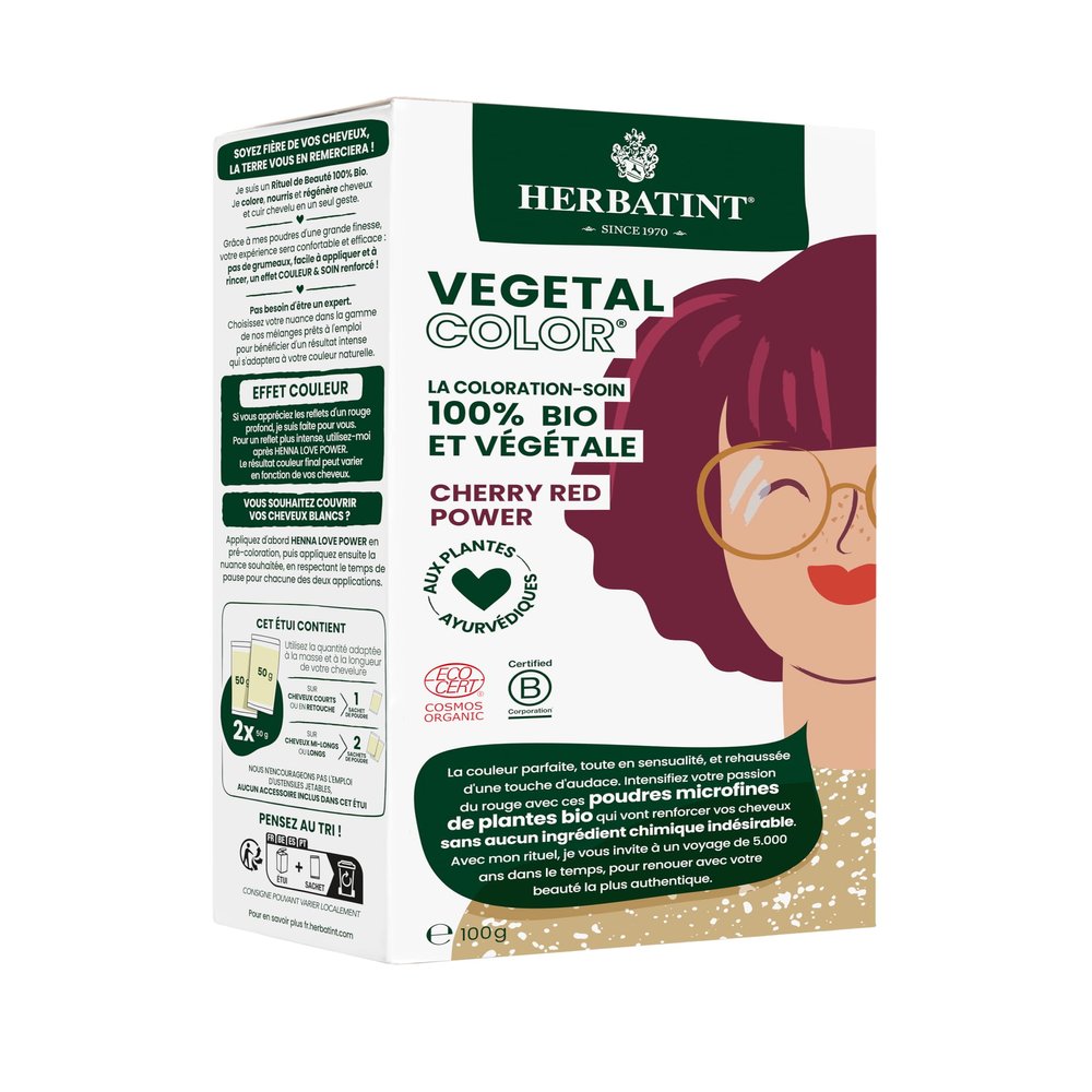 Herbatint Organic Cherry Red Power Vegetal Colour 3.53 oz