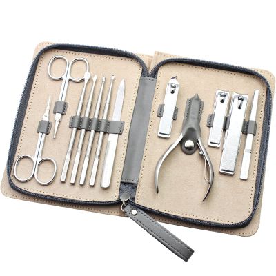 BONAD Toenail Clippers Portable Nail Clipper Set 12 in 1 Stainless Steel Professional Grooming Kit Travel Manicure Set with Luxurious Travel Case Ideal Gift Nail Clipper Set