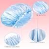 Aquior Shower Caps, Reusable Shower Cap for Women, Double Layer Waterproof Hair Cap, Large Size for All Hair Lengths,for Girls Spa Home Salon Use (Pink Cloud) view 3