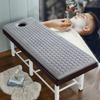 Memory Foam Massage Bed Topper Spa Bed Table Mattress Pad with Elastic Band Thicken Lash Bed Cushion Cover for Tattoo Table Beauty Salon Bed Round Head Face Breath Hole,Gray,80x190cm view 1