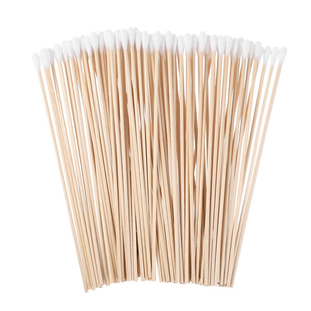COHEALI Cotton Swabs for Makeup and Ear Cleaning 100pcs Long Wood Handle Soft Round for Face