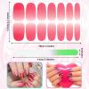 Maitys 700 Pcs 50 Sheets Nail Wraps Stickers Color Nail Strips Glitter Full Wraps for Women Self Adhesive Polish Strips for Women DIY Art Decals with File view 3