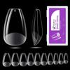 Gelike ec Short Coffin Nail Tips: 240PCS Soft Gel Tips for Nail Extensions Coffin Shaped Full Cover Nail Tips Pre Etched - PMMA Resin Clear False Nails Press on Nails 10 Sizes, SHORT COFFIN view 1