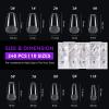Gelike ec Short Coffin Nail Tips: 240PCS Soft Gel Tips for Nail Extensions Coffin Shaped Full Cover Nail Tips Pre Etched - PMMA Resin Clear False Nails Press on Nails 10 Sizes, SHORT COFFIN view 2
