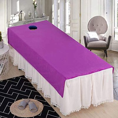 PROPFE Linens for Massage Tables Anti-Slip Massage Table Pads with Face Hole Spa Treatment Massage Sheet Set Soft Fitted Massage Table Sheet