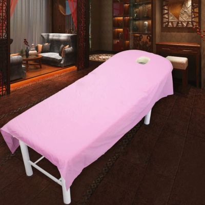 PROPFE Linens for Massage Tables Cotton Beauty Bed Cover with Face Hole Spa Treatment Massage Sheet Set Soft Beauty Bedsheet