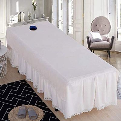 PROPFE Linens for Massage Tables Anti-Slip Massage Table Pads with Face Hole Spa Treatment Massage Sheet Set Soft Fitted Massage Table Sheet