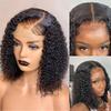 13x6 Human Hair HD Transparent Lace Front Human Hair Wig Short Bob Curly Glueless Wigs for Black Women 150% Density with Baby Hair Brazilian Remy Hair Pre Plucked Natural Hairline 8inch view 2