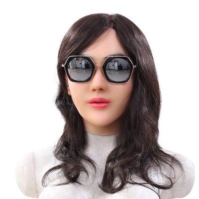 YRZGSAWJ Silicone Female Head Mask Realistic Women Face Mask Named Anjira (Nude)