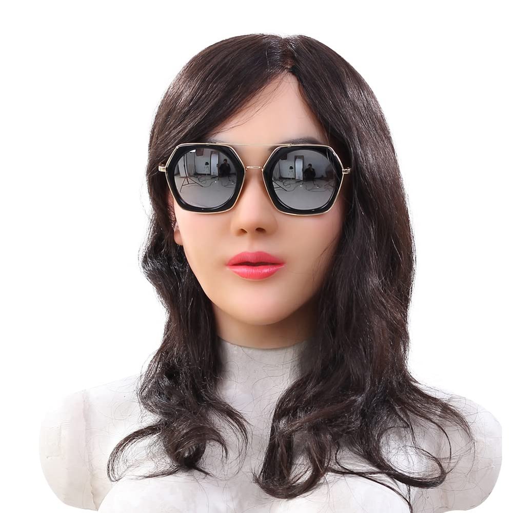 YRZGSAWJ Silicone Female Head Mask Realistic Women Face Mask Named Anjira (Nude)