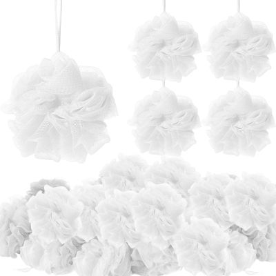 Chengu 80 Pcs Loofah Bulk Sponge Bath Sponges for Shower Bath, Travel, Baby, Women, Men, 20g (White)