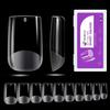 Gelike ec Short Square Nail Tips: 240PCS Soft Gel Tips for Nail Extensions Square Shaped Full Cover Nail Tips Pre Etched - PMMA Resin Clear False Nails Press on Nails 10 Sizes, SHORT SQUARE view 1