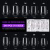 Gelike ec Short Square Nail Tips: 240PCS Soft Gel Tips for Nail Extensions Square Shaped Full Cover Nail Tips Pre Etched - PMMA Resin Clear False Nails Press on Nails 10 Sizes, SHORT SQUARE view 2