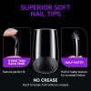Gelike ec Short Square Nail Tips: 240PCS Soft Gel Tips for Nail Extensions Square Shaped Full Cover Nail Tips Pre Etched - PMMA Resin Clear False Nails Press on Nails 10 Sizes, SHORT SQUARE view 4