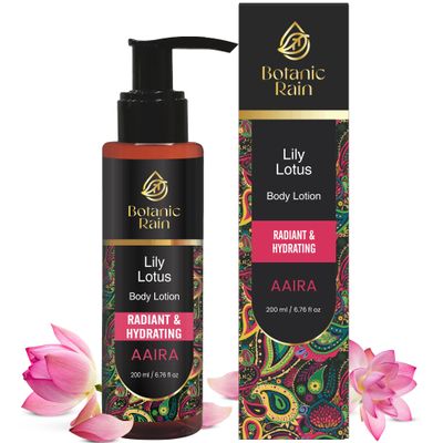 Botanic Rain Organic Body Lotion with Lily & Lotus  Deeply Nourishing, Anti-Aging Ayurveda Moisturizer for Dry, Crepey Skin  Natural, Vegan & Ayurvedic  6.76 fl oz (Pack of 1)