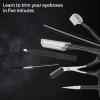 8PCS/SET Professional Eyebrow Shaping Grooming Kit - Beauty Tools Set with Leather Bag Eyebrow Grooming Kit for Women & Men, Eyebrow Trimming Kit With Razor Eyebrow Scissors and Brush with Comb view 4