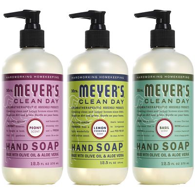 Mrs. MEYER'S CLEAN DAY Liquid Hand Soap Variety Pack 12.5 OZ Each, 3 Count (Lemon Verbena + Basil + Peony)