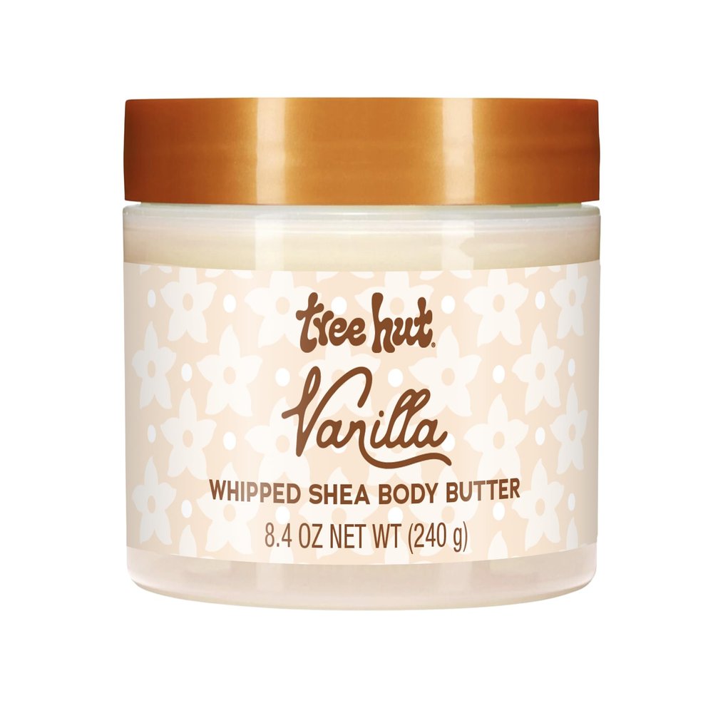 Tree Hut Vanilla Whipped Shea Body Butter, Long-Lasting Hydration for Soft, Smooth Skin, Nourishing Essential Body Care, Lightweight Moisturizer, Holiday Gift & Stocking Stuffer, 8.4 fl oz