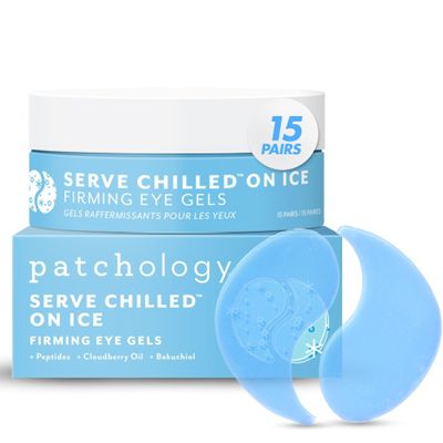 Patchology Serve Chilled On Ice Firming Under Eye Mask Patches with Peptides, Cloudberry Oil & Bakuchiol  Hydrogel Patches for Dark Circles, Puffiness, Fine Lines  Ideal Travel Essential - 15 Pairs