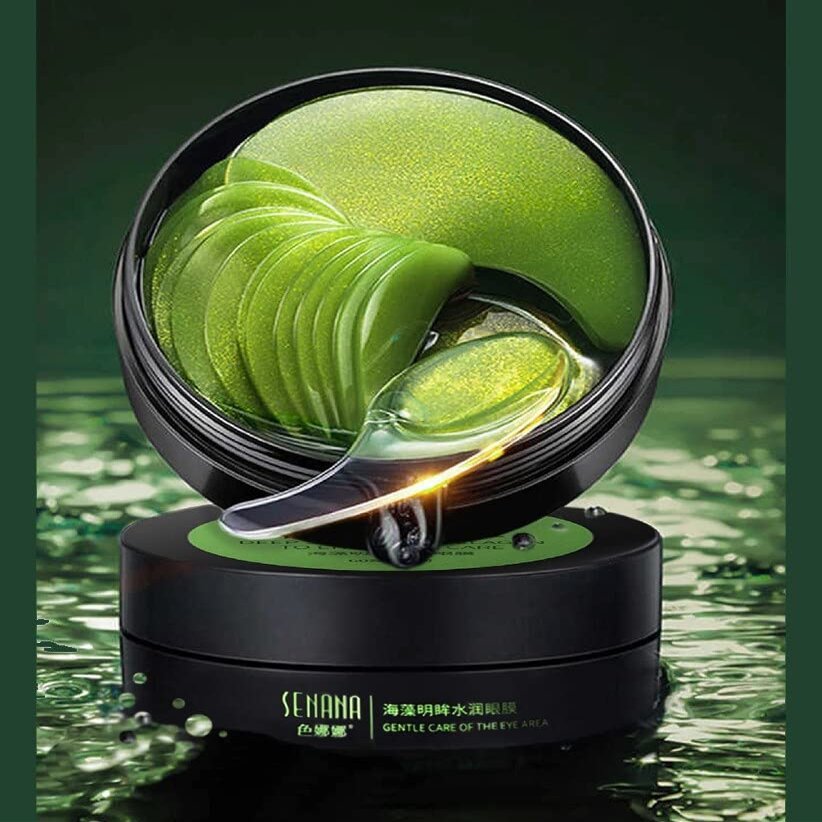 Senana MarinaUnder Eye Masks, Eye Lines And Moisturizing Eye Patches, Moisturizing, Nourishing, Improving Eye Bags, Dark Eye Circles, Under Eye Gel Pads with Collagen Hyaluronic Acid (60 Pieces) (Deep Seaweed Collagen)