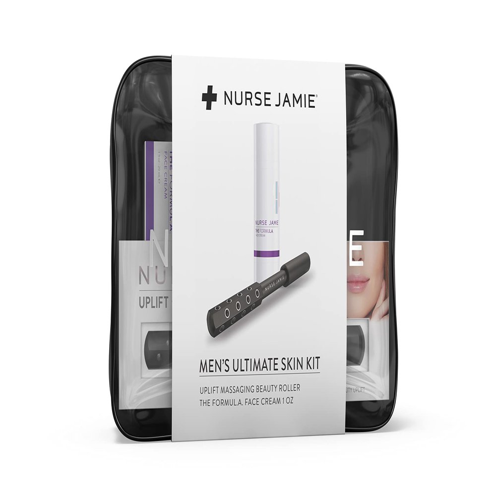 Nurse Jamie Mens Ultimate Skin Kit Face Cream & UpLift Beauty Roller Duo for Hydration, Fine Lines & Skin Firming