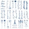 Tiny Fake Tattoos, 15-Sheet Semi-permanent English Temporary Tattoos, Tiny Inspirational Quotes Words Tattoos for Adult Women Face Body Hand view 1