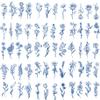 Tiny Branch Blue Flower Temporary Tattoos,15-Sheet Floral Bouquet Small Tattoo Wild Plant Lavender Sweet Pea Larkspur Semi-permanent Tattoos For Women Girl view 1