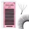 Arison Lashes 4D W Shape Eyelash Extension Natural Soft Volume Premade Fans Faux Mink Matte Black Cluster 12 rows(4DW-0.07-C-9mm) view 1