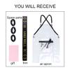 MIKI WELL Barber Hair Stylist Apron For Beauty Salon Waterproof with Adjustable Chains Work Clothes 22.8W x 28.7L (Transparent) view 3