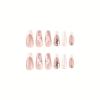 FRUJCDKI White Flower Pressed Nails Rectangular Fake Nails French Square Head Nail Art Decorative Coffin Nails Delicate Diamond Rhinestones 3D Flower Design Acrylic Pressed Nails Women Girls 24Pcs view 4
