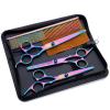 YUYTE Professional Hair Cutting Shears Set, Barber hair Cutting Scissors Thinning Shears Sharp Blades Hairdresser Haircut Stainless Steel Rainbow Color view 4