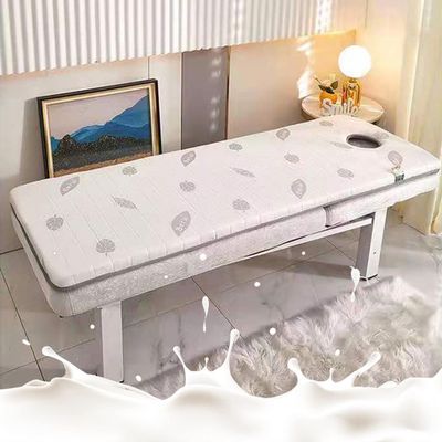 Massage Table Mattress Cover Trapezoidal Head Spa Bed Mattress Pad with Breathing Hole Salon Memory Foam Mattress Topper for Lash Bed Massage Accessories Table Pad,White,60x190cm