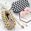 PAZIMIIK Checkered Makeup Bag for Purse Portable Zipper Make Up Pouch Small Cosmetic Case for Travel Accessories (2PCS Black Coffee) view 3