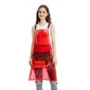 MIKI WELL Barber Hair Stylist Apron For Beauty Salon Waterproof with Adjustable Chains Work Clothes 22.8W x 28.7L (Red) view 1