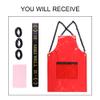MIKI WELL Barber Hair Stylist Apron For Beauty Salon Waterproof with Adjustable Chains Work Clothes 22.8W x 28.7L (Red) view 3