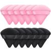 12 PCS Powder Puff Triangle Makeup Puffs for Loose Setting Powder Face Body, Foundation Blender Velour Setting Powder Puff, Super Soft Eye Makeup Wedges Beauty Tools (6 Black 6 Red) view 1