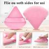 12 PCS Powder Puff Triangle Makeup Puffs for Loose Setting Powder Face Body, Foundation Blender Velour Setting Powder Puff, Super Soft Eye Makeup Wedges Beauty Tools (6 Black 6 Red) view 2