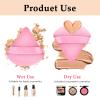 12 PCS Powder Puff Triangle Makeup Puffs for Loose Setting Powder Face Body, Foundation Blender Velour Setting Powder Puff, Super Soft Eye Makeup Wedges Beauty Tools (6 Black 6 Red) view 3