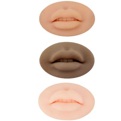 AIYUENCICI 3Pcs 3D Tattoo Practice Lips, Soft Silicone Realistic Tattooing Fake Skin for Semi Permanent Make Up Microblading Lip Training Kit (Multi-colored)