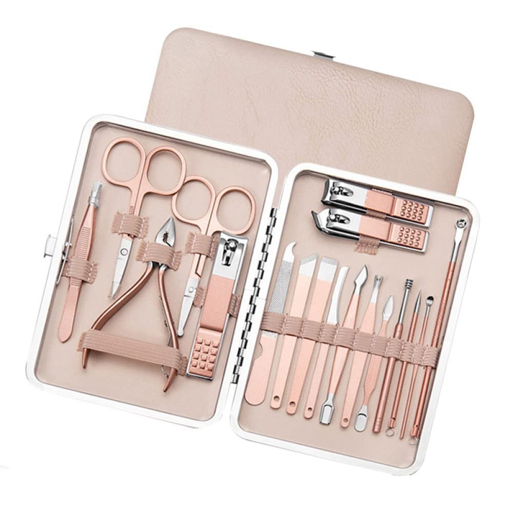7/10/12/18/19Pcs/Set Manicure Set Pedicure Nail Tools Kit Stainless Steel Nail Cutter Scissor Clippers Professional Manicure Set,MGJ,18Pcs