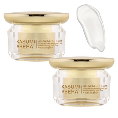 ABERA Kasumi Glowing Cream, Melasma Treatment with Niacinamide & HA, Dark Spot Remover For Face, Reduce Fine Lines, Wrinkles, Anti-aging, Red Ginseng Extract, Melasma Cream (0.7 Oz Per Item)(Set 2)