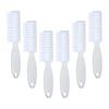 Nail Brush Fingernail Cleaner, ZUFUGHJK 6 Pack fingernail cleaning brush Fingernail Scrub Nail Brushes with Handle Grip Hand Pedicure Scrubbing kit for Nails and Toes,Clear view 1