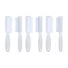 Nail Brush Fingernail Cleaner, ZUFUGHJK 6 Pack fingernail cleaning brush Fingernail Scrub Nail Brushes with Handle Grip Hand Pedicure Scrubbing kit for Nails and Toes,Clear view 2